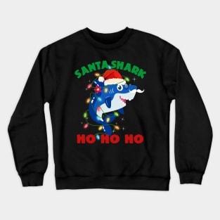 Santa Shark Ho Ho Ho Christmas Crewneck Sweatshirt